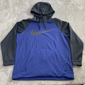 Nike Hoodie Men's XL Blue Dri-Fit Therma Swoosh Pullover Sweatshirt 931991-478